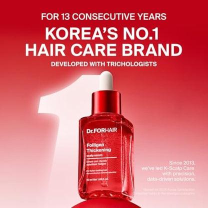 Dr.FORHAIR Folligen Thickening Scalp Serum 1.7 oz | Biotin Density Serum for Thicker, Fuller-Looking Hair | Peptide Scalp Treatment | Korean Haircare Avelisse