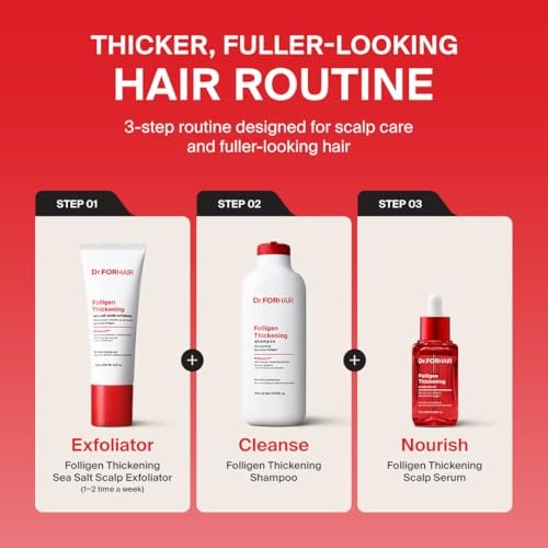 Dr.FORHAIR Folligen Thickening Scalp Serum 1.7 oz | Biotin Density Serum for Thicker, Fuller-Looking Hair | Peptide Scalp Treatment | Korean Haircare Avelisse