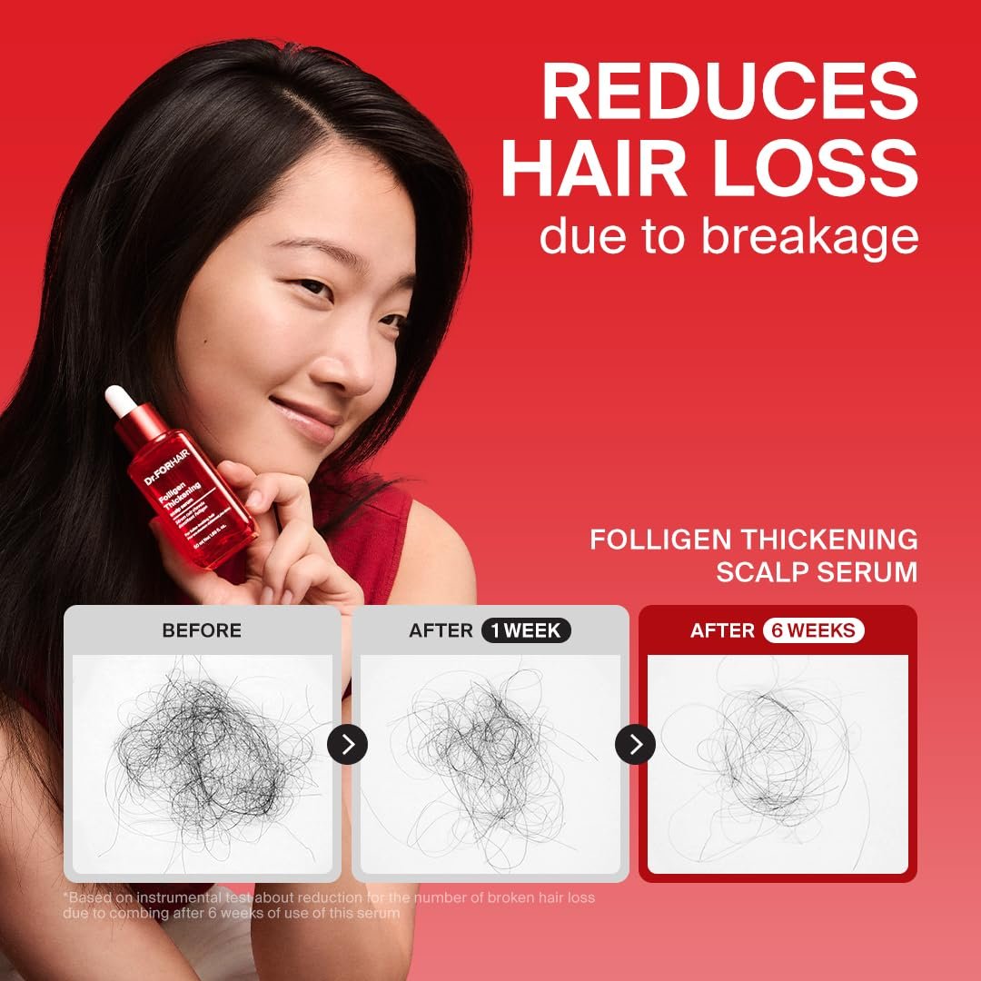 Dr.FORHAIR Folligen Thickening Scalp Serum 1.7 oz | Biotin Density Serum for Thicker, Fuller-Looking Hair | Peptide Scalp Treatment | Korean Haircare Avelisse