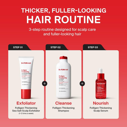 Dr.FORHAIR Folligen Thickening Scalp Serum 1.7 oz | Biotin Density Serum for Thicker, Fuller-Looking Hair | Peptide Scalp Treatment | Korean Haircare Avelisse