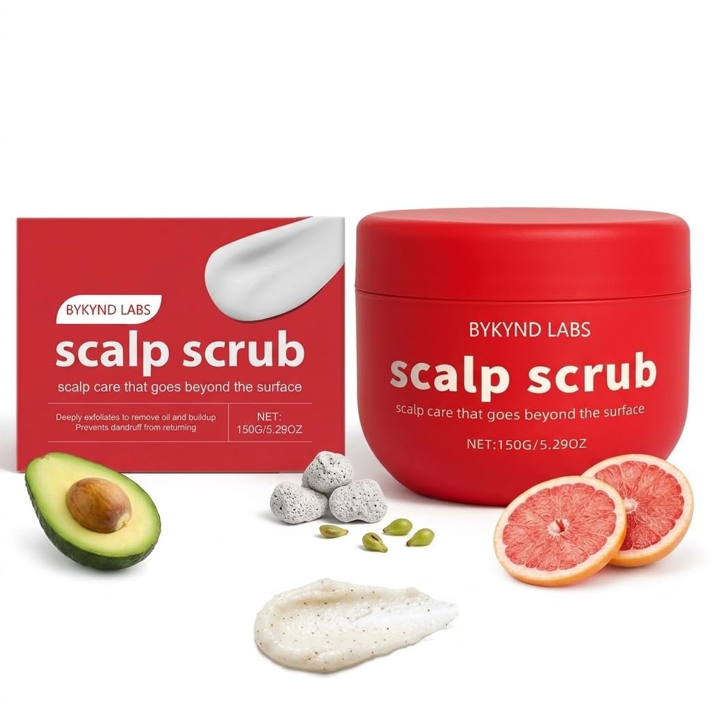 Official BYKYND LABS Avocado Oil Scalp Scrub – Grapefruit & Grapeseed Extract, Pumice for Dry Scalp, Gluten Free, Vegan Avelisse