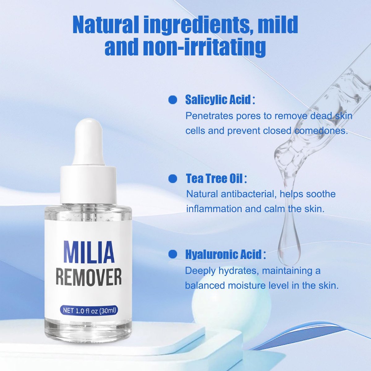 Milia Remover Treatment Serum with Salicylic Acid - Eye & Face Milia Spot Treatment, 1 Fl Oz Avelisse