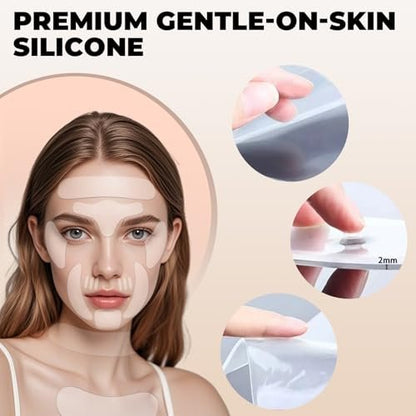 18 PCS Reusable Silicone Wrinkle Patches for Face, Neck & Chest – Overnight Smoothing Facial Strips for Forehead, Frown Lines, Crow’s Feet, Smile Lines & Cleavage Avelisse