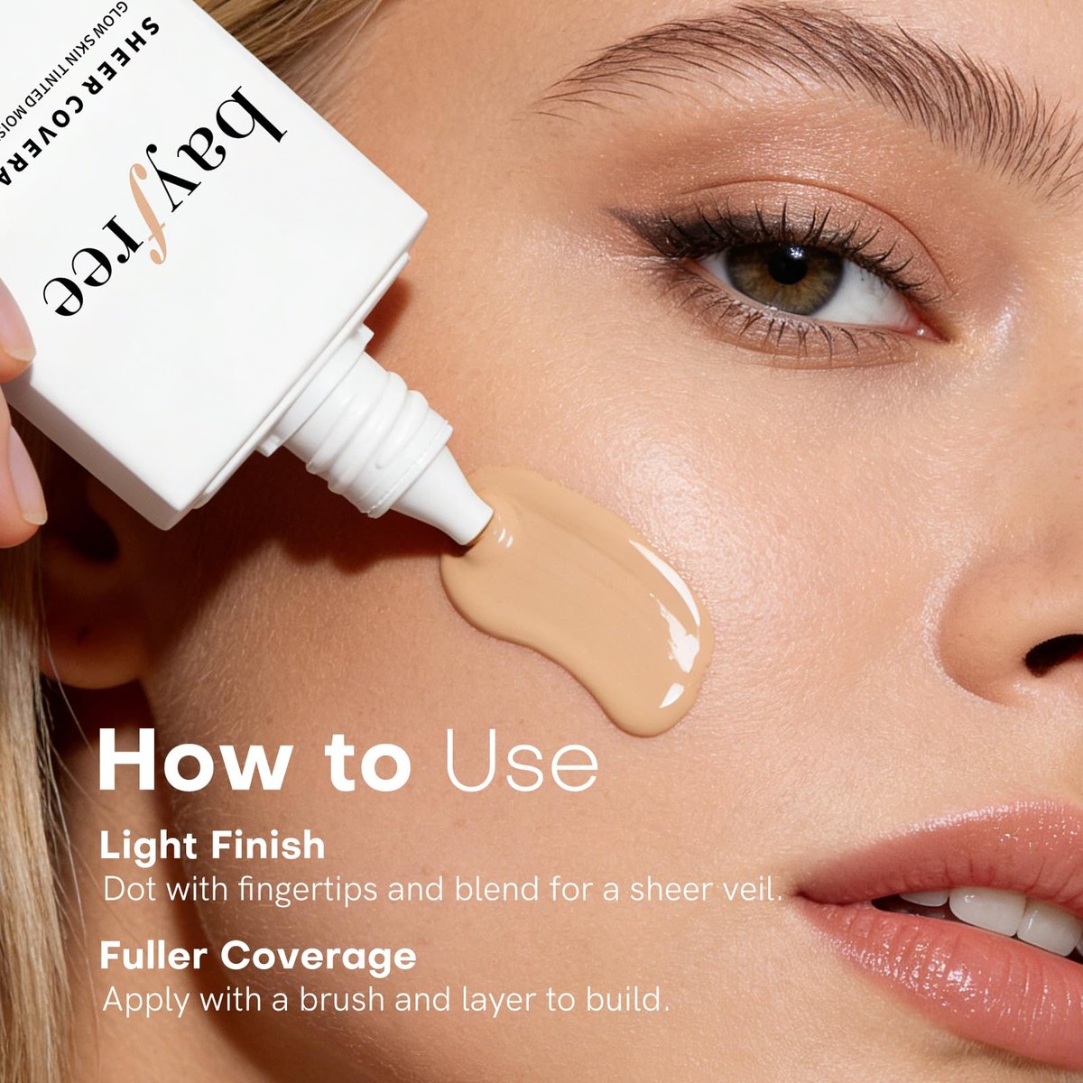 Bayfree Glow Skin Tinted Moisturizer with SPF 30 - Natural Beige, Lightweight Sheer Coverage, Long Lasting Hydration, Vegan Korean Makeup Avelisse