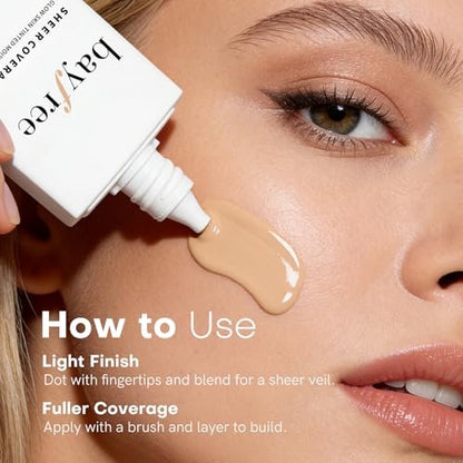 Bayfree Glow Skin Tinted Moisturizer with SPF 30 - Natural Beige, Lightweight Sheer Coverage, Long Lasting Hydration, Vegan Korean Makeup Avelisse