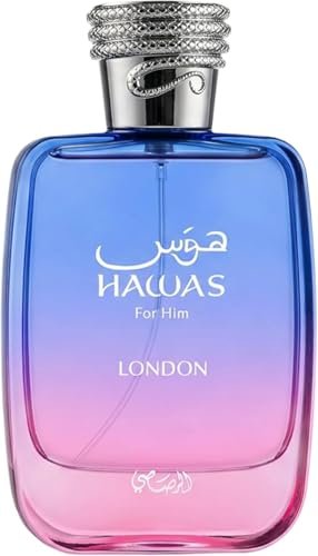 Rasasi Hawas London Eau de Parfum for Men – Spicy, Fruity, Floral, Amber – Long-Lasting 100ml Avelisse