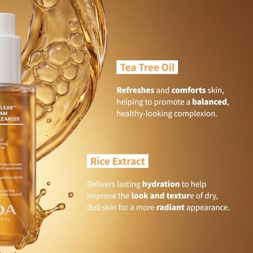 NIDA Perfect Clear™ Oil-To-Foam Double Cleanser | Jojoba Oil, Tea Tree Oil, Rice Extract | For Daily Impurities, Excess Sebum, Pore Cleaning, Blackheads | 4.90 fl. oz. Avelisse