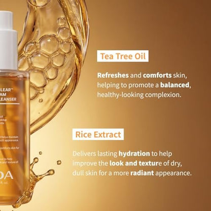 NIDA Perfect Clear™ Oil-To-Foam Double Cleanser | Jojoba Oil, Tea Tree Oil, Rice Extract | For Daily Impurities, Excess Sebum, Pore Cleaning, Blackheads | 4.90 fl. oz. Avelisse