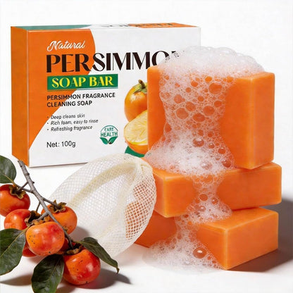 Persimmon Soap for Body Odor Control – Natural Deodorizing Bar for Women & Men (3-Pack) Avelisse