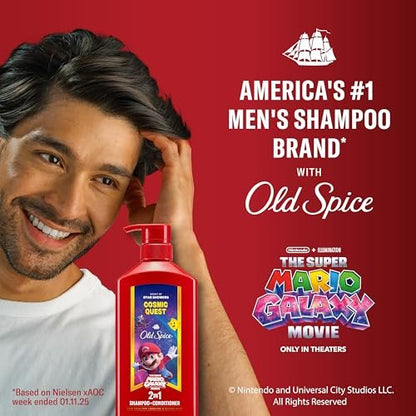 Old Spice Men's 2-in-1 Shampoo and Conditioner, Cosmic Quest, x The Super Mario Galaxy Movie, 21.9 fl oz