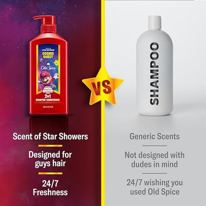 Old Spice Men's 2-in-1 Shampoo and Conditioner, Cosmic Quest, x The Super Mario Galaxy Movie, 21.9 fl oz