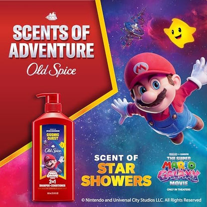 Old Spice Men's 2-in-1 Shampoo and Conditioner, Cosmic Quest, x The Super Mario Galaxy Movie, 21.9 fl oz