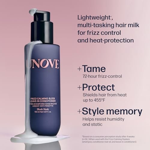 UNOVE Frizz-Calming Sleek Leave-In Conditioner – 72-Hour Anti-Frizz Heat Protectant Hair Treatment, Humidity & Static Resistant, 150 ml Avelisse