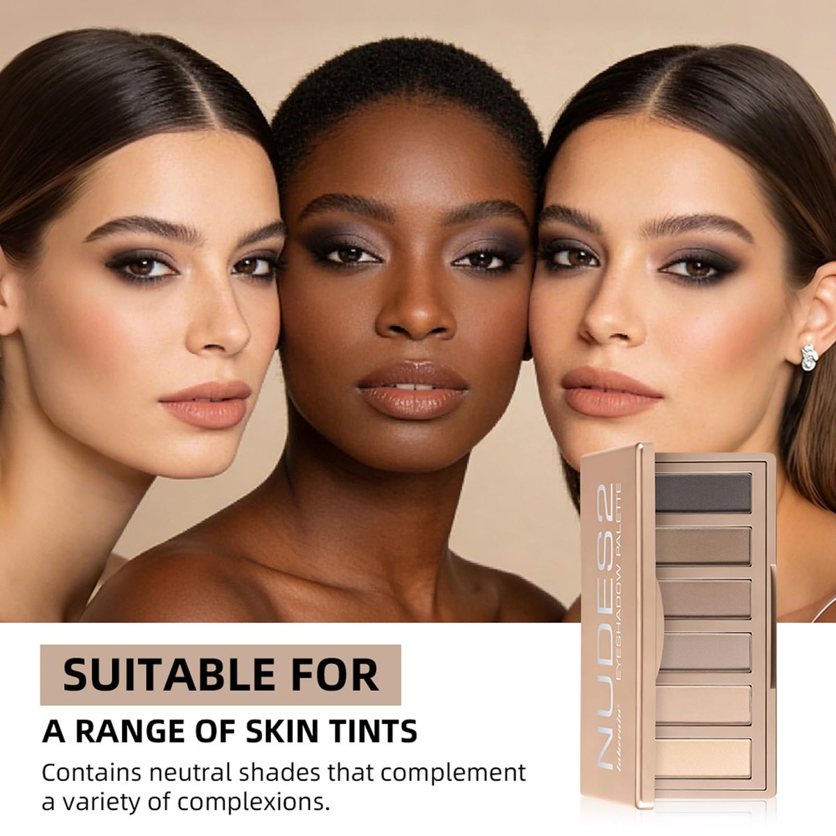 NICEFACE NUDES2 Mini Eyeshadow Palette - 6 Matte Neutral Nude Eyeshadows, Highly Pigmented & Long-Lasting Waterproof, Creamy Blendable Travel Size Palette for All Skin Types - görsel 17