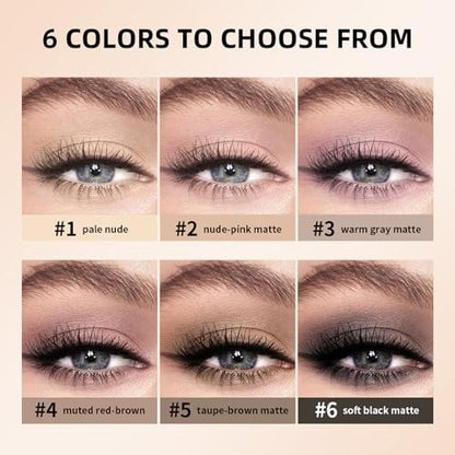 NICEFACE NUDES2 Mini Eyeshadow Palette - 6 Matte Neutral Nude Eyeshadows, Highly Pigmented & Long-Lasting Waterproof, Creamy Blendable Travel Size Palette for All Skin Types