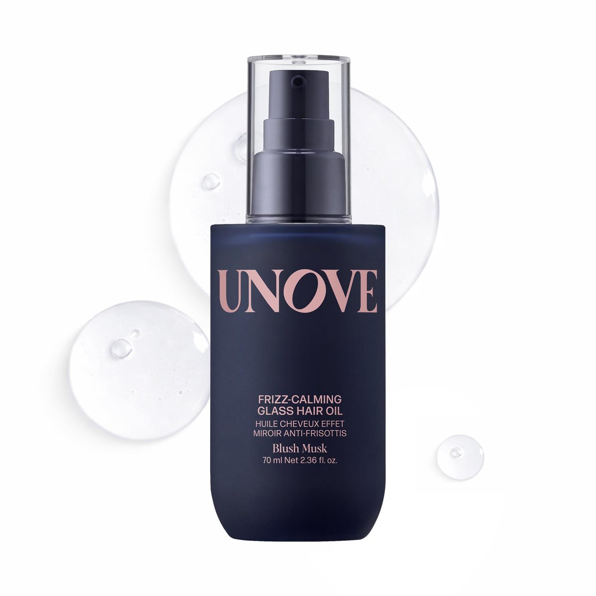 UNOVE Frizz-Calming Glass Hair Oil – Anti-Frizz & Heat Protection up to 455°F for Sleek Shine, 2.36 fl oz Avelisse