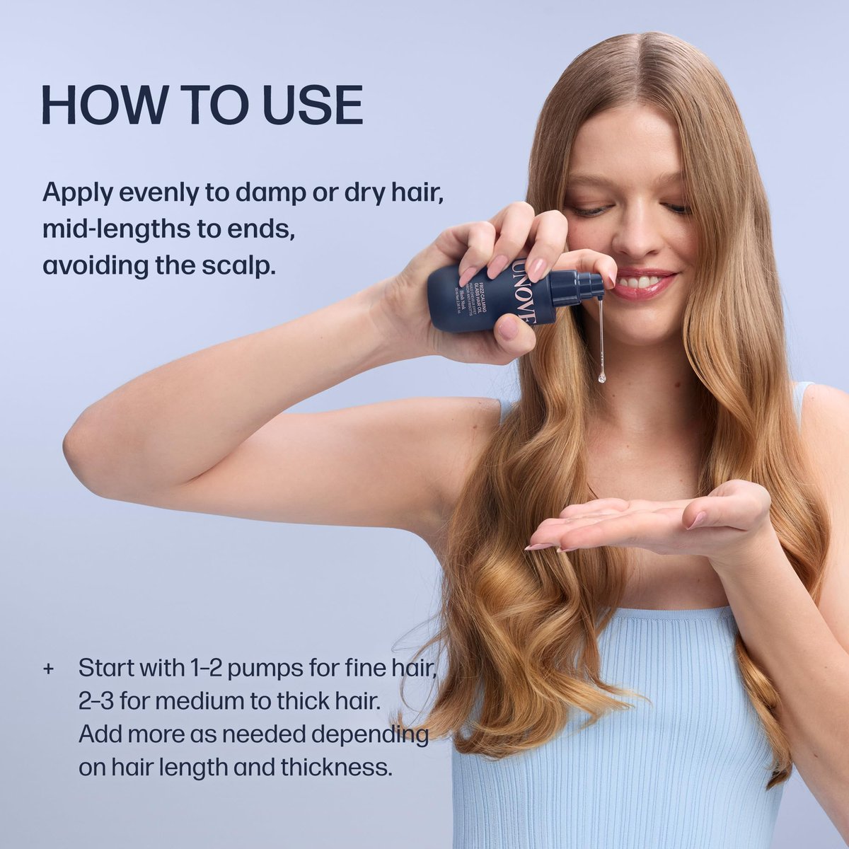 UNOVE Frizz-Calming Glass Hair Oil – Anti-Frizz & Heat Protection up to 455°F for Sleek Shine, 2.36 fl oz Avelisse