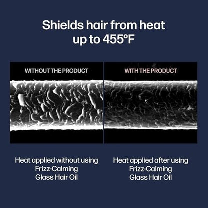 UNOVE Frizz-Calming Glass Hair Oil – Anti-Frizz & Heat Protection up to 455°F for Sleek Shine, 2.36 fl oz Avelisse