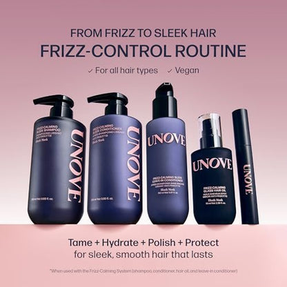 UNOVE Frizz-Calming Sleek Shampoo - Anti-Frizz Hydrating Shampoo for Frizzy Hair, Gentle Cleansing for Softness & Glossy Shine, Humidity-Resistant Frizz Control, Blush Musk, 290 mL Avelisse