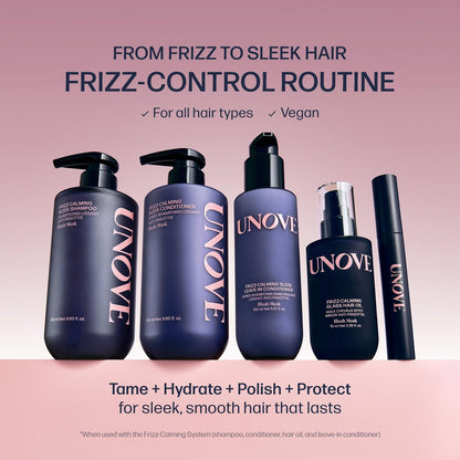 UNOVE Frizz-Calming Sleek Shampoo - Anti-Frizz Hydrating Shampoo for Frizzy Hair, Gentle Cleansing for Softness & Glossy Shine, Humidity-Resistant Frizz Control, Blush Musk, 290 mL Avelisse