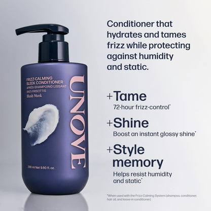 UNOVE Frizz-Calming Sleek Conditioner - Anti-Frizz Smoothing Conditioner for Frizzy Hair, Hydrating Conditioner for Softness & Glossy Shine, Blush Musk, 290 mL / 9.80 fl oz Avelisse