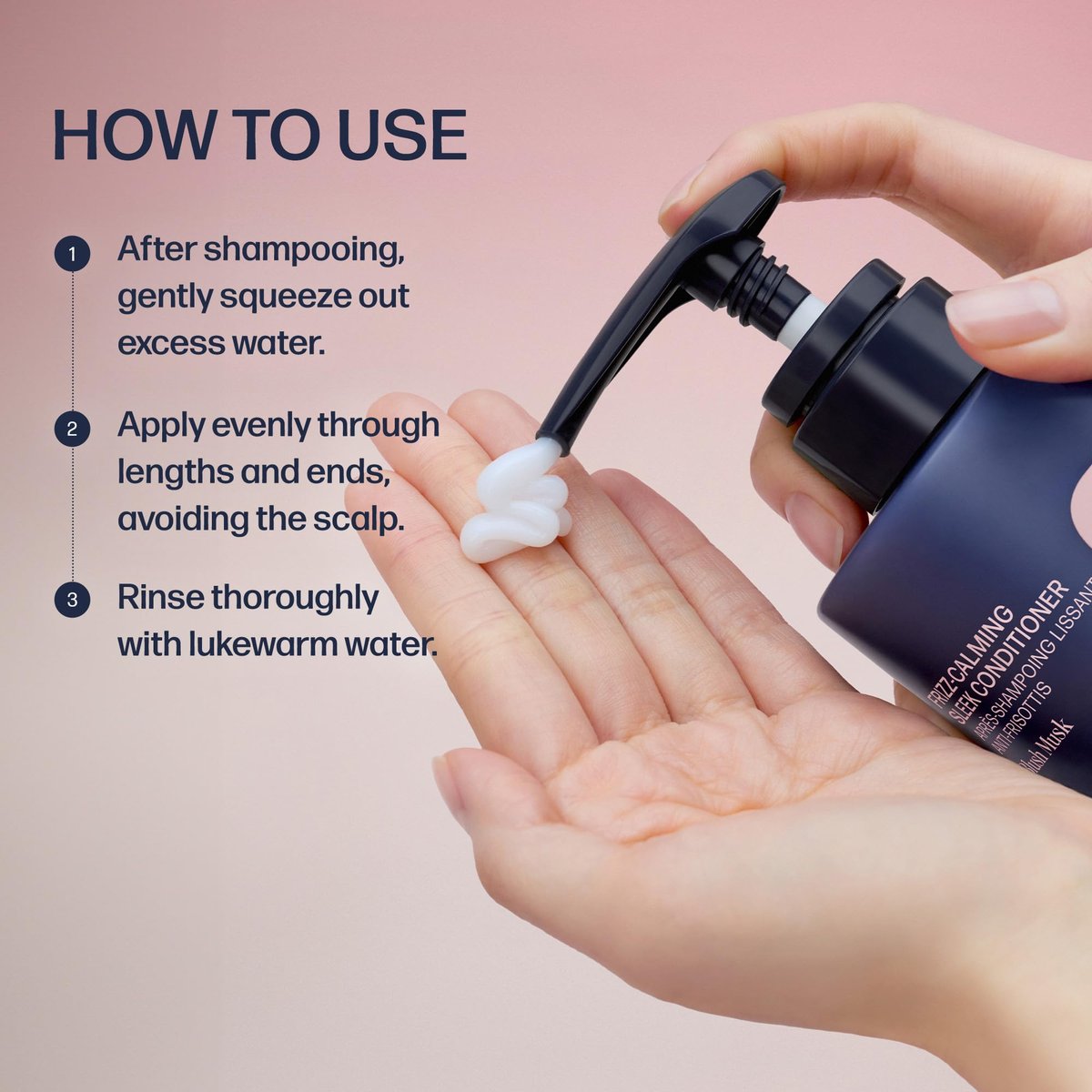UNOVE Frizz-Calming Sleek Conditioner - Anti-Frizz Smoothing Conditioner for Frizzy Hair, Hydrating Conditioner for Softness & Glossy Shine, Blush Musk, 290 mL / 9.80 fl oz Avelisse