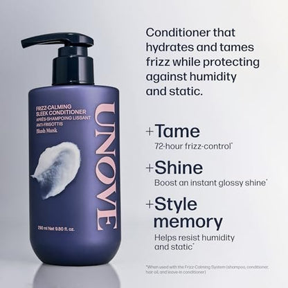 UNOVE Frizz-Calming Sleek Conditioner - Anti-Frizz Smoothing Conditioner for Frizzy Hair, Hydrating Conditioner for Softness & Glossy Shine, Blush Musk, 290 mL / 9.80 fl oz Avelisse
