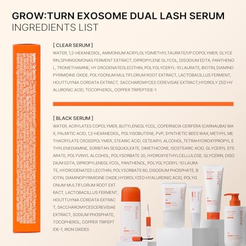 lilyeve GROWTURN Eyelash Growth Serum, Korean Lash Enhancing Serum for Longer Natural Lashes, 2-in-1 Dual Lash Serum for Day & Night Care, Prostaglandin Free with Biotin & Exosome, 0.27 fl. oz. Avelisse