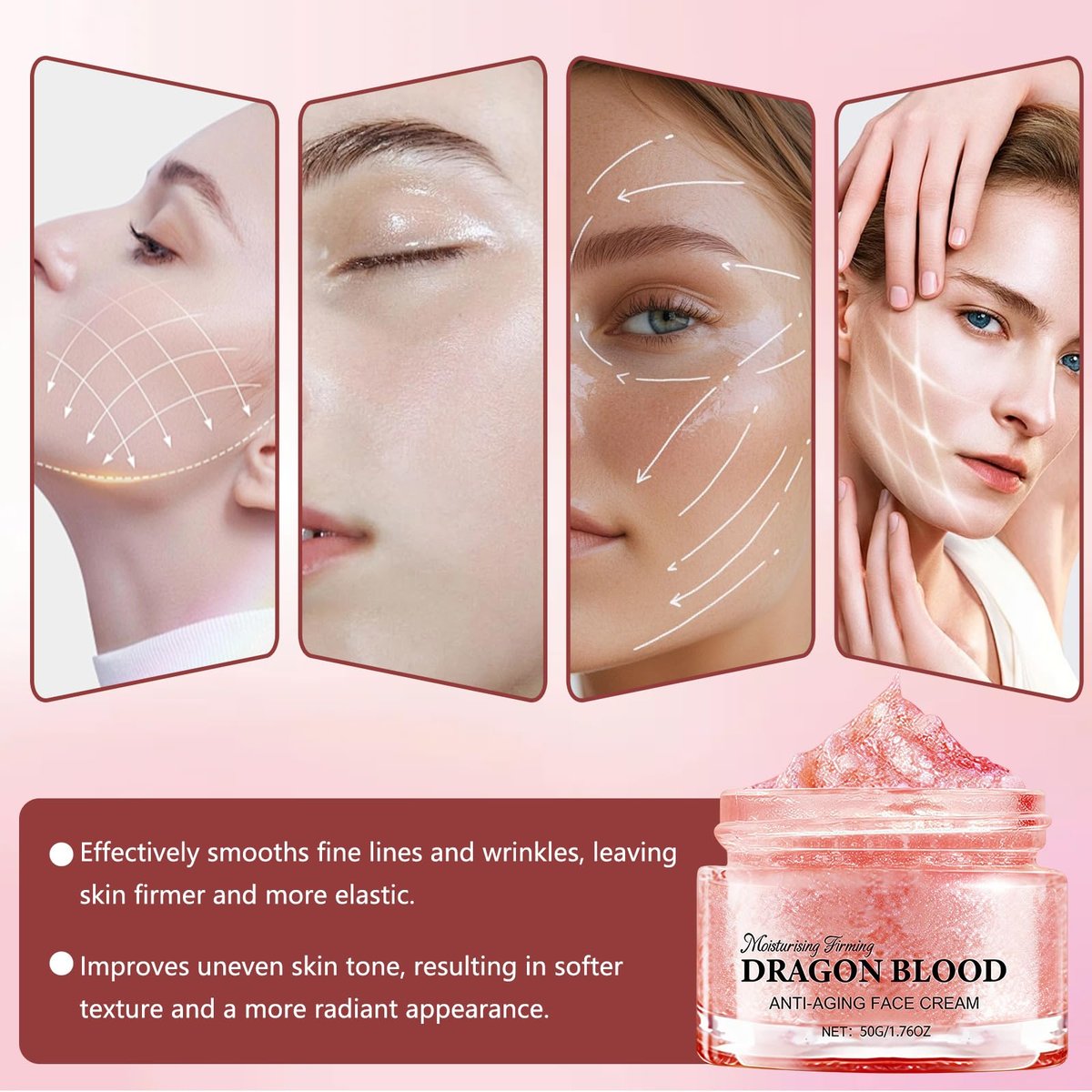 Lucift Dragon Blood Retinol Cream - 2 Pack Anti-Aging Face Moisturizer with Dragon's Blood & Retinol, Firming & Wrinkle Reducing Cream for Women Avelisse