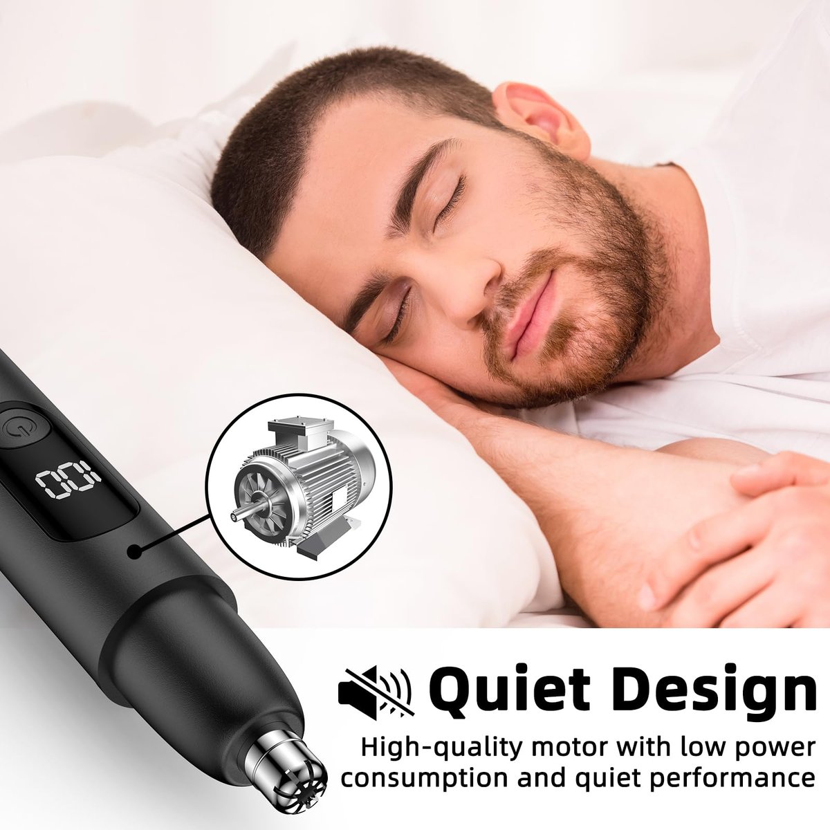 Smity Nose Hair Trimmer - Rechargeable Cordless Painless Dual Edge Blades Razor with LED Light for Men & Women (Black) Avelisse