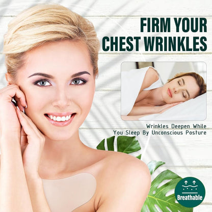 Rinycwa 2 Pcs Chest Wrinkle Patches - Reusable Silicone Décolletage Pads for Side Sleeping, Anti Chest Wrinkles, Overnight Cleavage Smoothing Patches for Neck and Chest Care