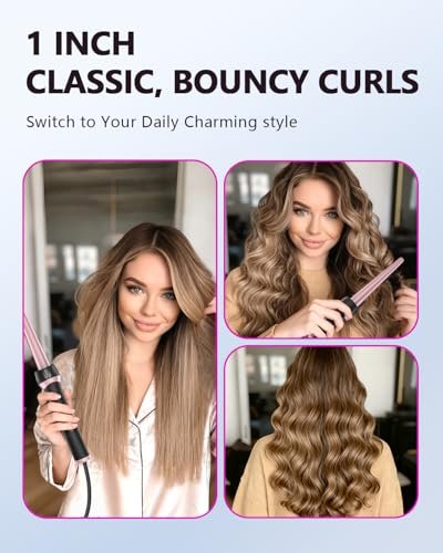 Santiway Tapered Curling Wand 0.5-1 Inch - Professional Ceramic Curling Iron for All Hair Types with Heat-Resistant Glove, Dual Voltage, Rose Gold Avelisse