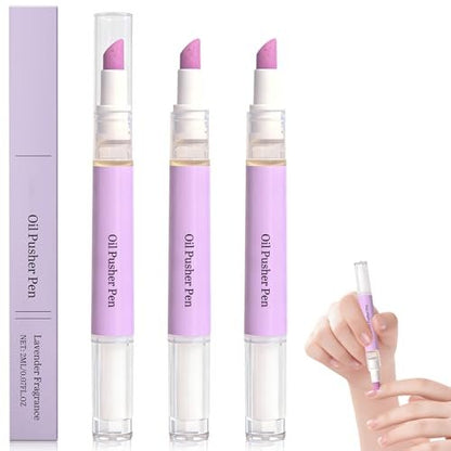 3-Pack 2-in-1 Cuticle Oil Pusher Pen – Ceramic Cuticle Pusher & Moisturizing Oil Pen for Nail Care, Dry Damaged Nails, Hangnails Avelisse