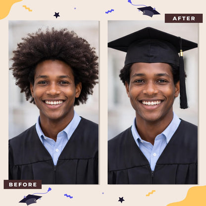 LUFEEMGA Graduation Cap Headband - No-Slip Clear Headband with Teeth for Secure Graduation Hat Fit - Custom Felt Headbands for Photos & Ceremony Avelisse