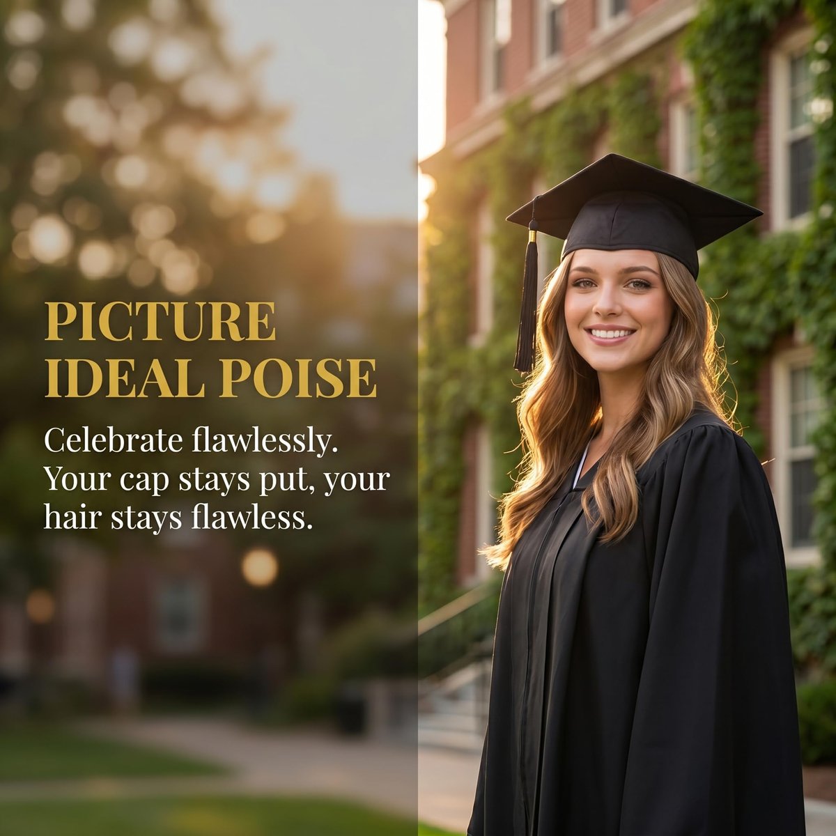 LUFEEMGA Graduation Cap Headband - No-Slip Clear Headband with Teeth for Secure Graduation Hat Fit - Custom Felt Headbands for Photos & Ceremony Avelisse