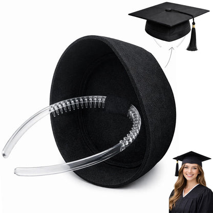 LUFEEMGA Graduation Cap Headband - No-Slip Clear Headband with Teeth for Secure Graduation Hat Fit - Custom Felt Headbands for Photos & Ceremony Avelisse
