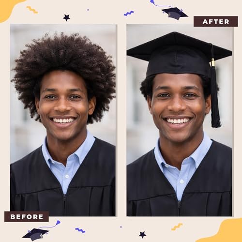 LUFEEMGA Graduation Cap Headband - No-Slip Clear Headband with Teeth for Secure Graduation Hat Fit - Custom Felt Headbands for Photos & Ceremony Avelisse