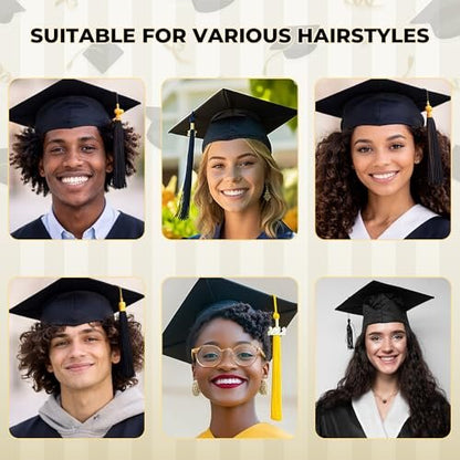 LUFEEMGA Graduation Cap Headband - No-Slip Clear Headband with Teeth for Secure Graduation Hat Fit - Custom Felt Headbands for Photos & Ceremony Avelisse