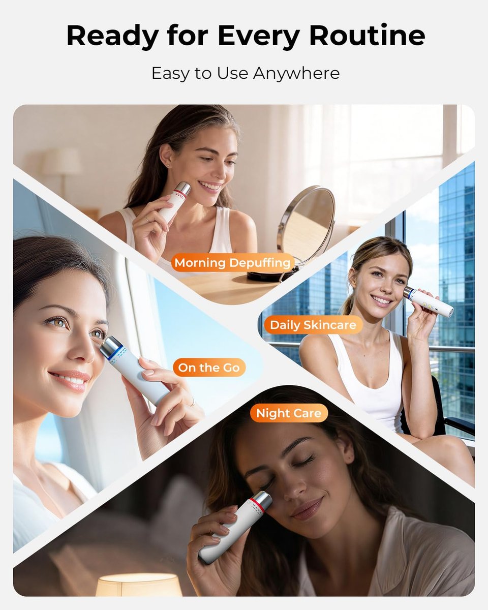 PakWizz Depuffing Wand with Cold and Heat – Eye and Face Depuffer for Puffiness and Dark Circles, Heated Eye Wand and Ice Roller for Face, Portable Facial Massager for Skincare at Home and Travel Avelisse
