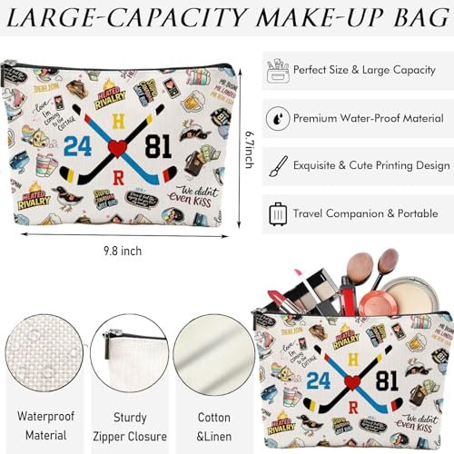 Byqone Heated Rivalry Makeup Bag for Women - Colorful Canvas Cosmetic Bag Gift for Her - görsel 4