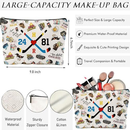 Byqone Heated Rivalry Makeup Bag for Women - Colorful Canvas Cosmetic Bag Gift for Her