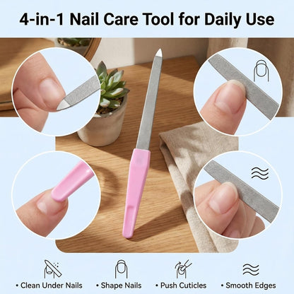 HIWRBDTI 6 Pack Metal Nail File Set for Natural Nails – Professional Stainless Steel Sword Fingernail Files with Sharp Tip & Non-Slip Handle, Thin Sapphire Grit Diamond Files for Women & Men Avelisse