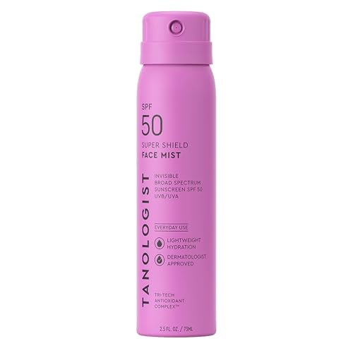 Tanologist SPF 50 Super Shield Face Mist – Broad Spectrum Sunscreen Mist for Face, 2.5 fl oz Avelisse