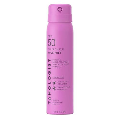 Tanologist SPF 50 Super Shield Face Mist – Broad Spectrum Sunscreen Mist for Face, 2.5 fl oz Avelisse