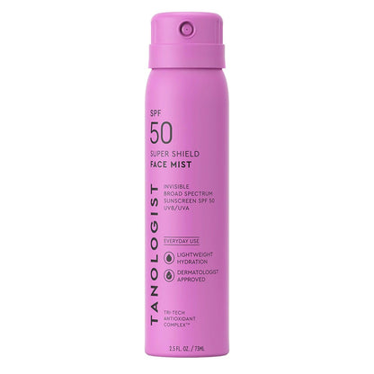 Tanologist SPF 50 Super Shield Face Mist – Broad Spectrum Sunscreen Mist for Face, 2.5 fl oz Avelisse
