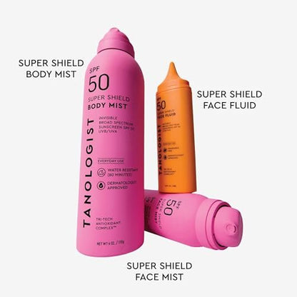 Tanologist SPF 50 Super Shield Face Mist – Broad Spectrum Sunscreen Mist for Face, 2.5 fl oz Avelisse