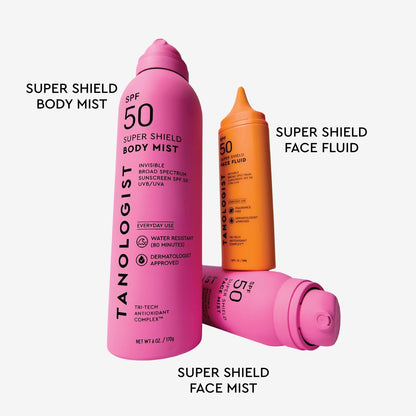 Tanologist SPF 50 Super Shield Face Mist – Broad Spectrum Sunscreen Mist for Face, 2.5 fl oz Avelisse