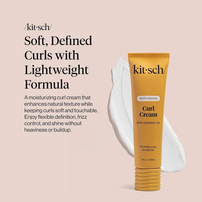 Kitsch Moisturizing Curl Cream for Curly Hair – Lightweight Hydrating Curling Cream for Men & Women, Defines Curls, Controls Frizz, Boosts Shine – 5.3 oz Avelisse