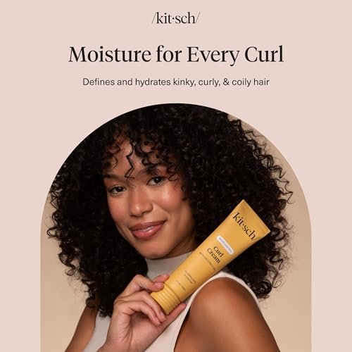 Kitsch Moisturizing Curl Cream for Curly Hair – Lightweight Hydrating Curling Cream for Men & Women, Defines Curls, Controls Frizz, Boosts Shine – 5.3 oz Avelisse