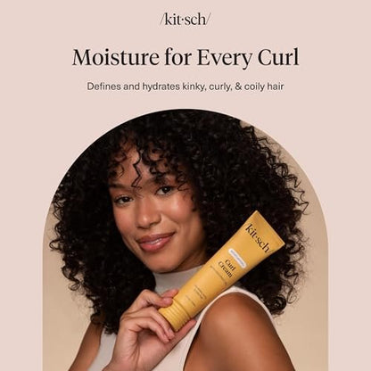Kitsch Moisturizing Curl Cream for Curly Hair – Lightweight Hydrating Curling Cream for Men & Women, Defines Curls, Controls Frizz, Boosts Shine – 5.3 oz Avelisse